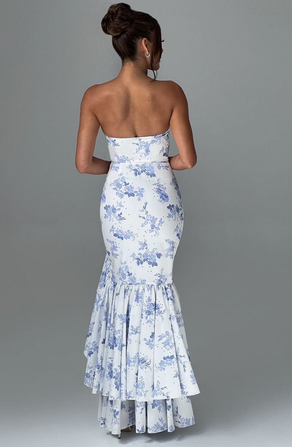 Angelina Maxi Dress - Blue Floral Print - Cinderella