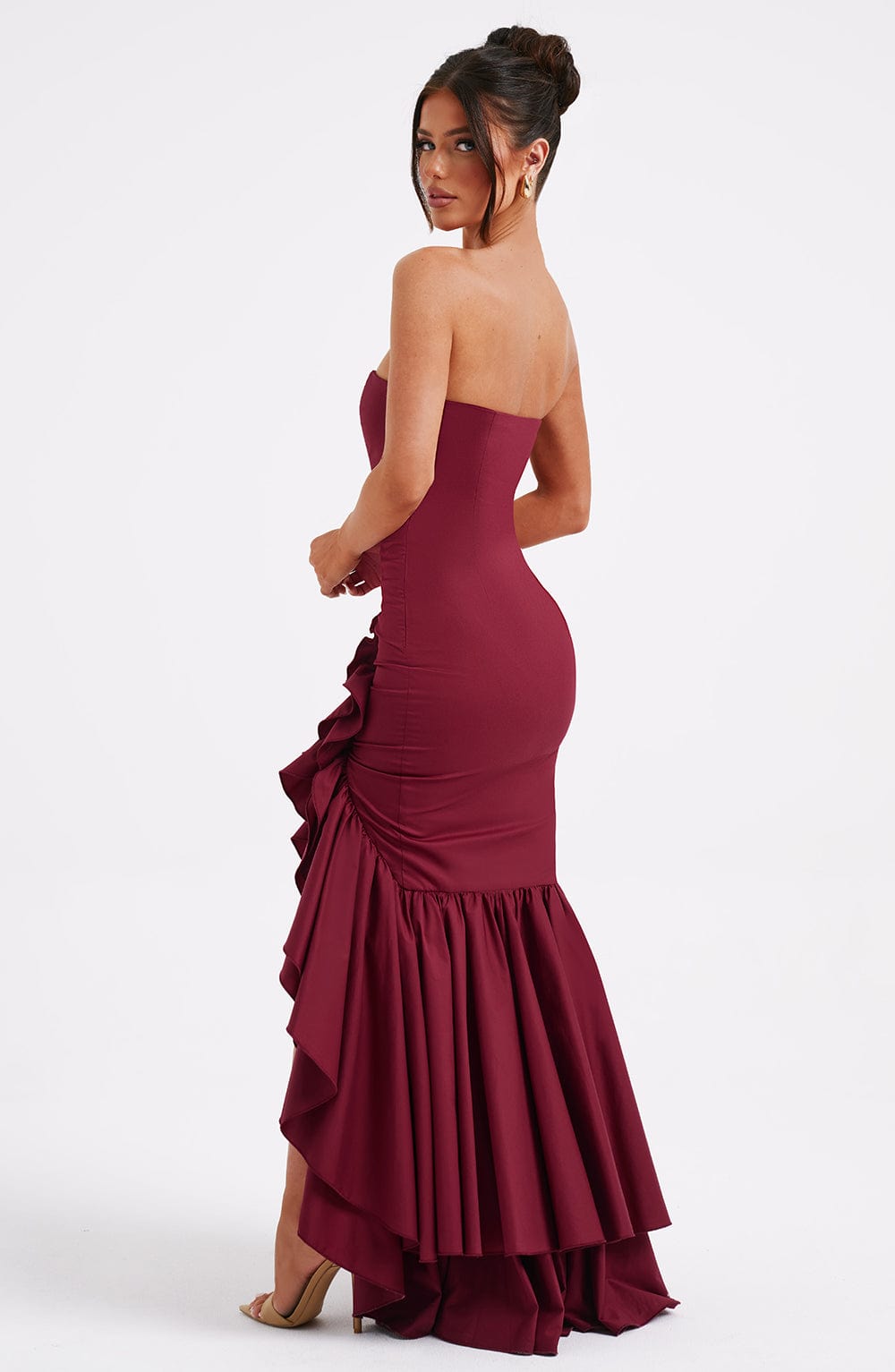 Angelina Maxi Dress - Burgundy - Red Maxi Dress