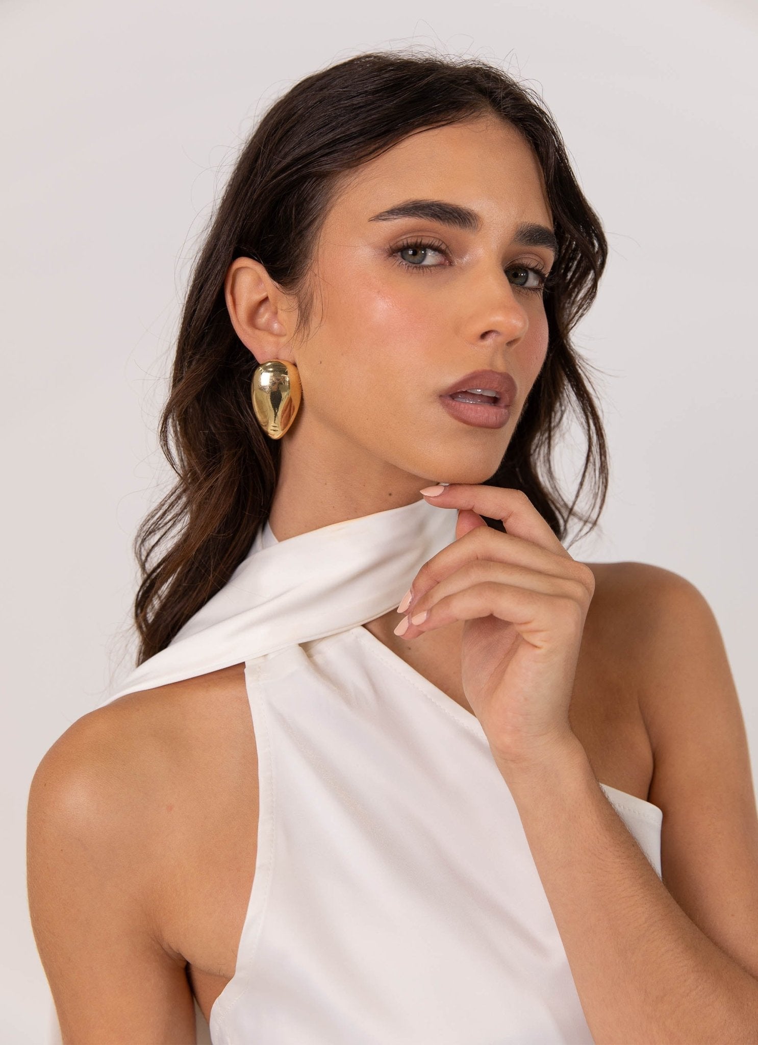 Cassandra Scarf Mini Dress - Pearl - Cinderella