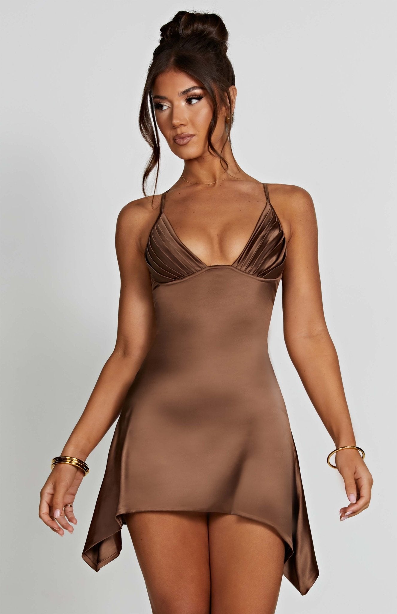 Clarise Mini Dress - Chocolate - Cinderella