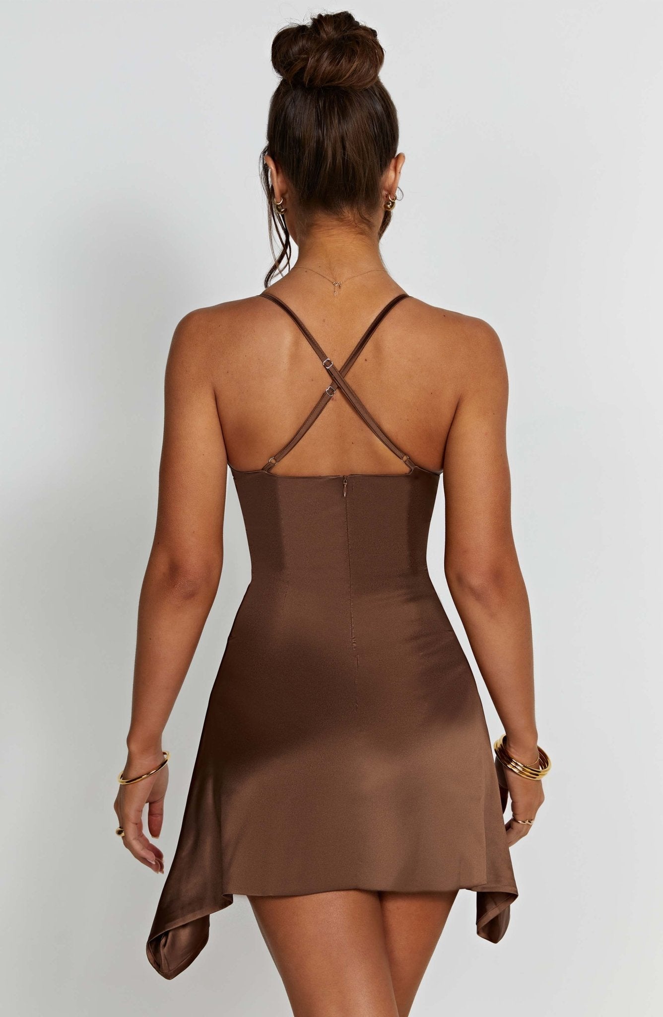 Clarise Mini Dress - Chocolate - Cinderella