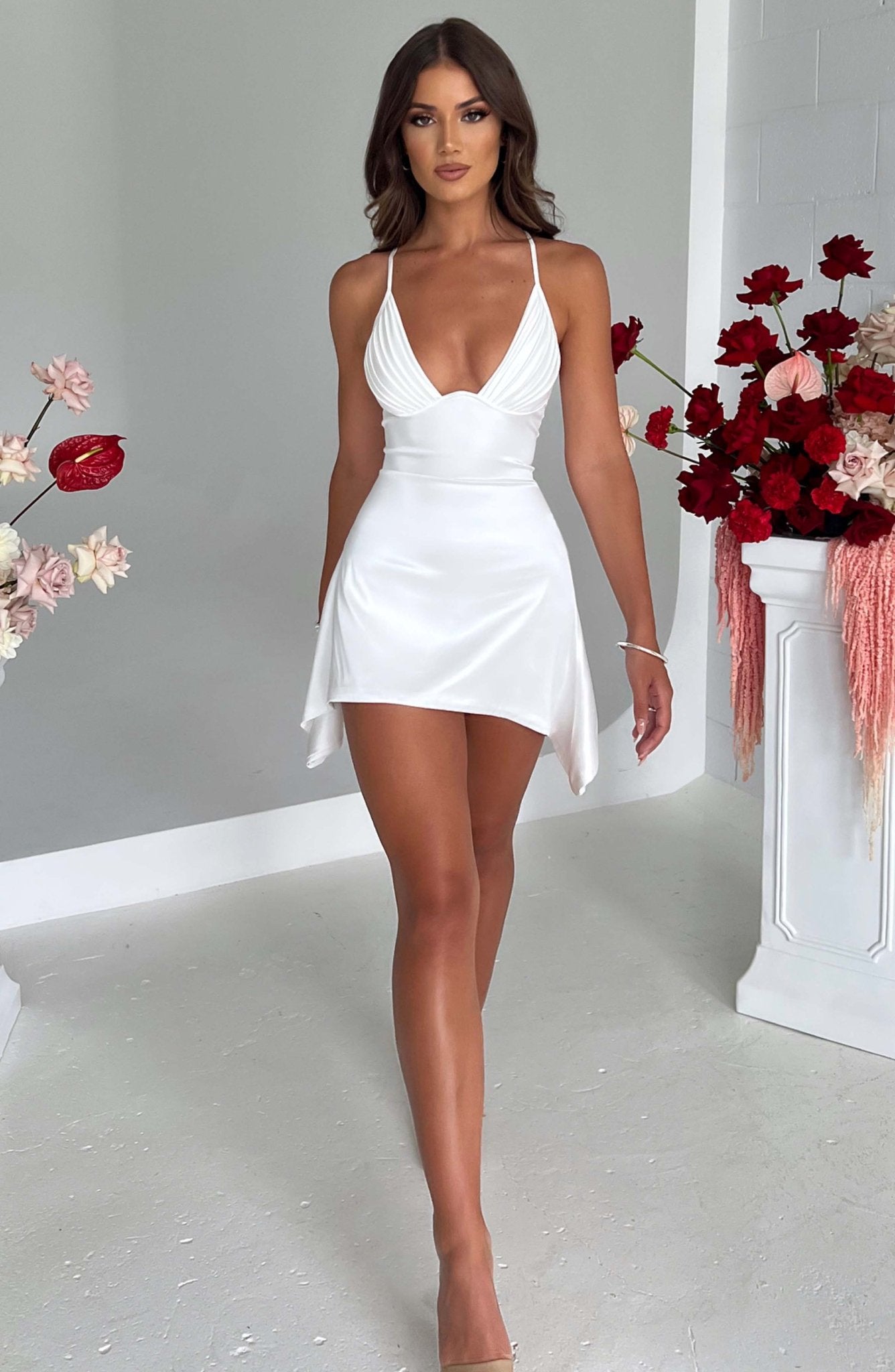 Clarise Mini Dress - Ivory - Cinderella