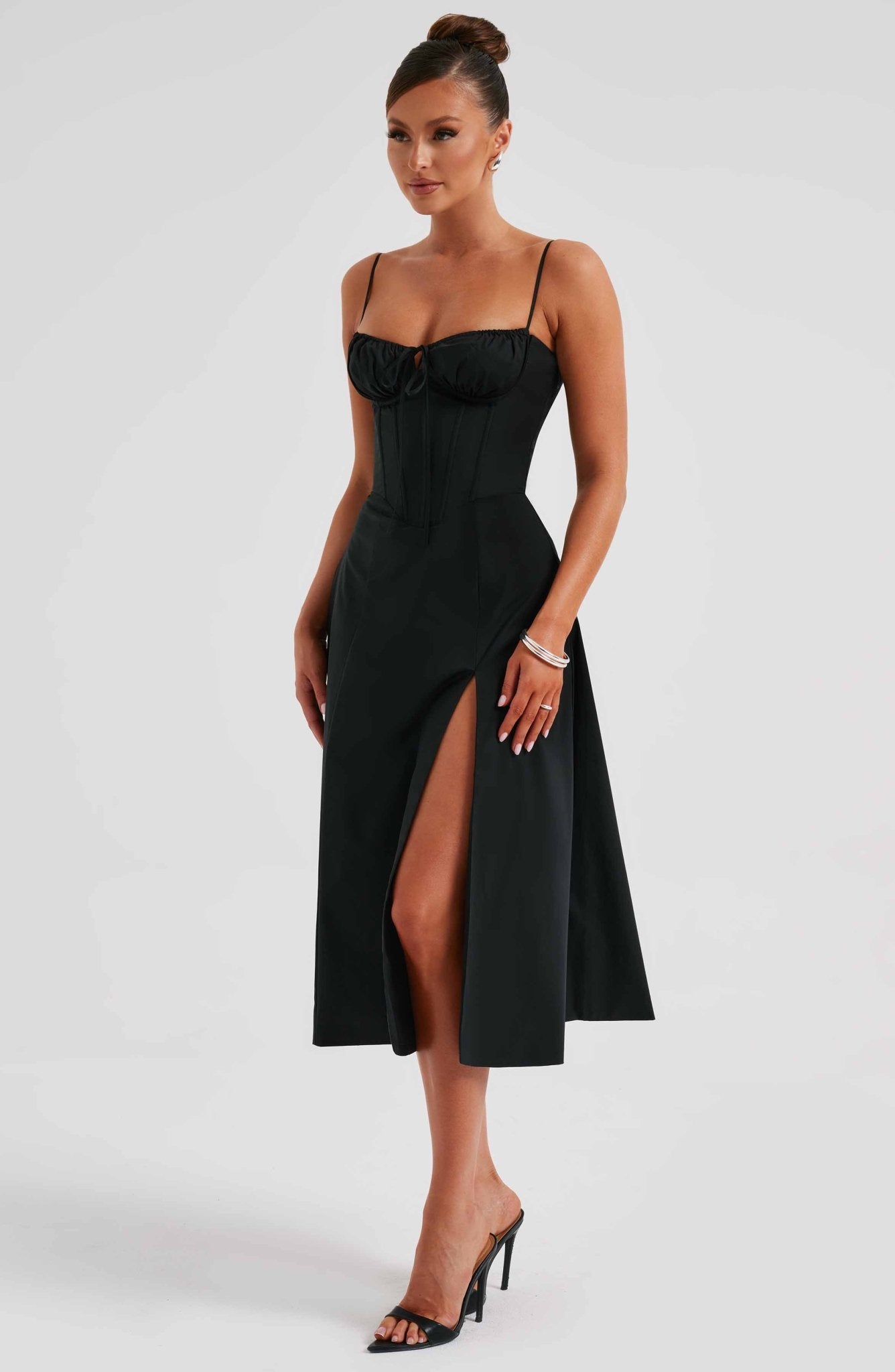 Delilah Midi Dress - Black - Cinderella