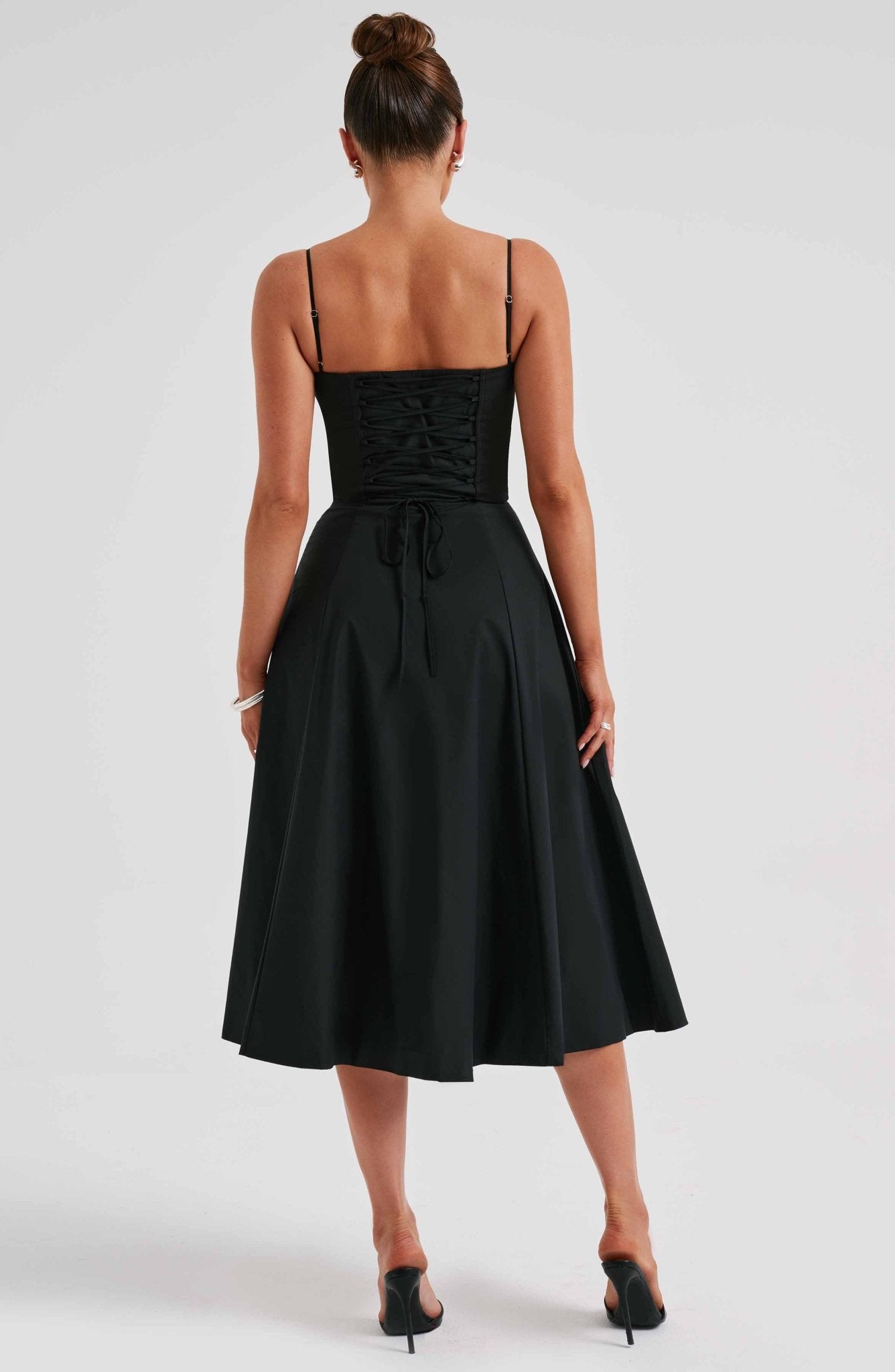 Delilah Midi Dress - Black - Cinderella