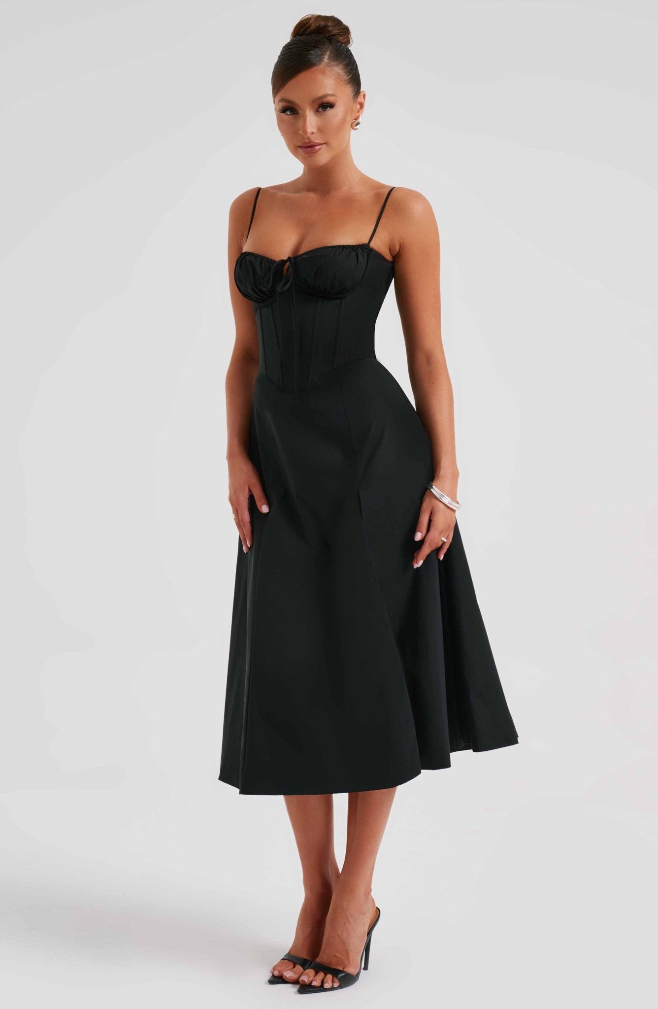 Delilah Midi Dress - Black - Cinderella
