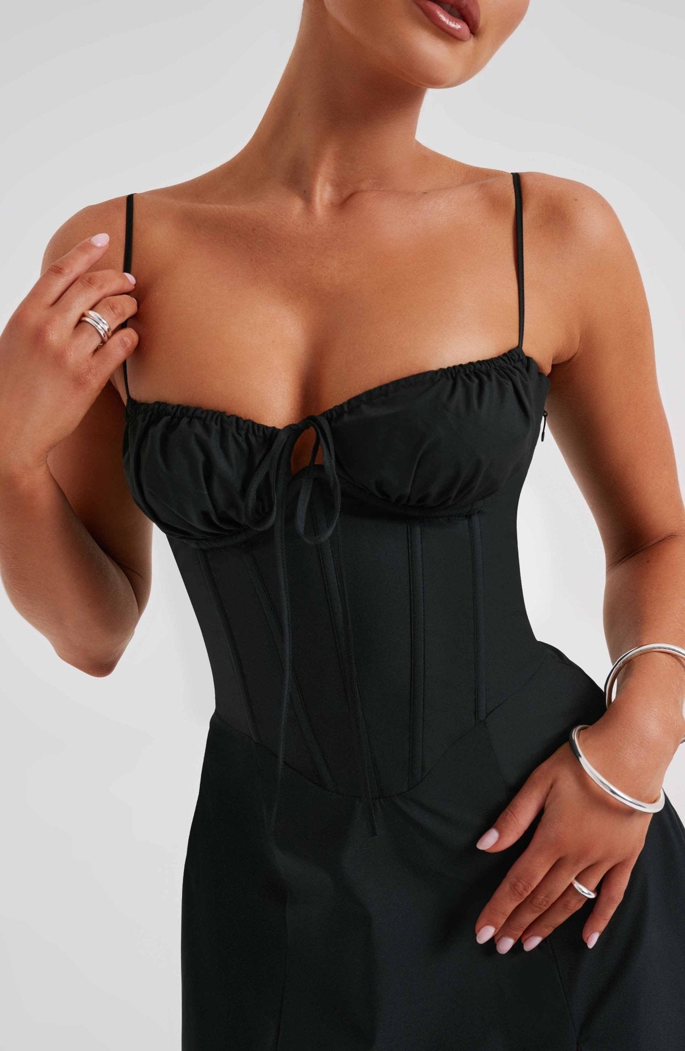 Delilah Midi Dress - Black - Cinderella