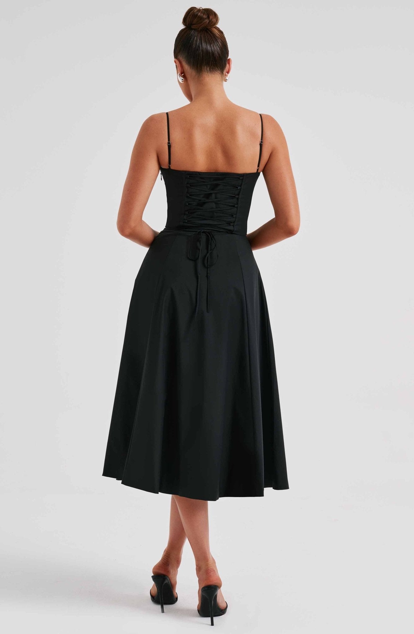 Delilah Midi Dress - Black - Cinderella