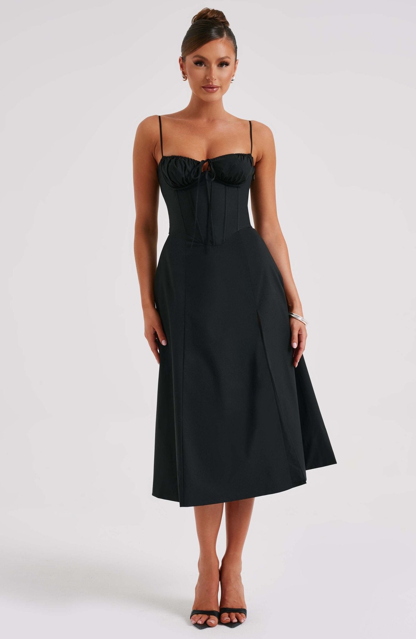 Delilah Midi Dress - Black - Cinderella