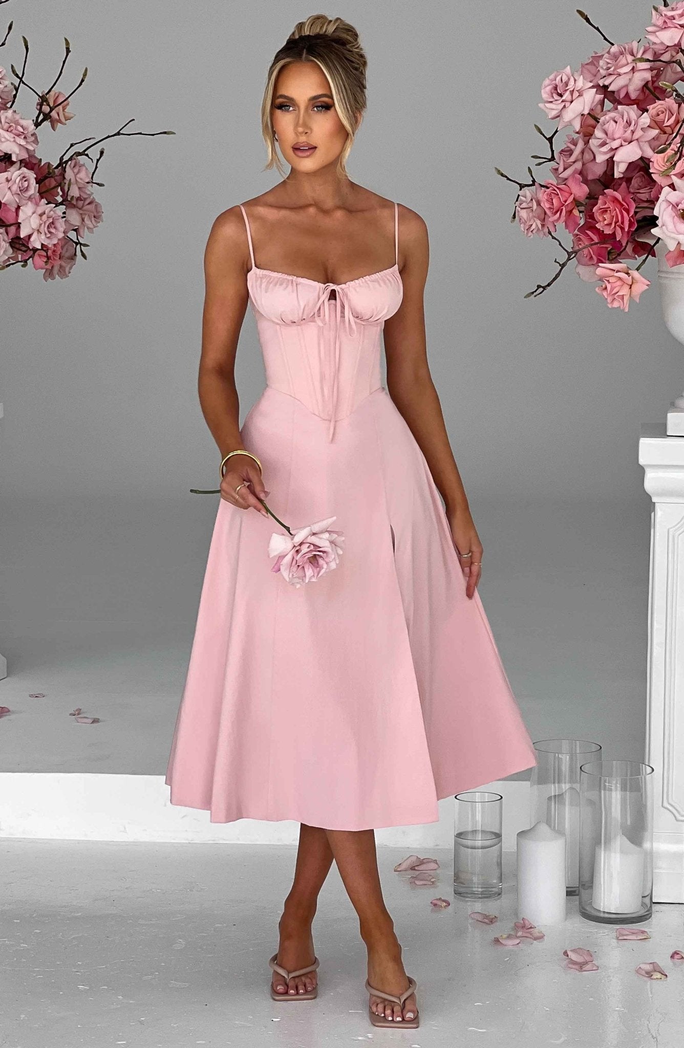 Delilah Midi Dress - Blush - Cinderella