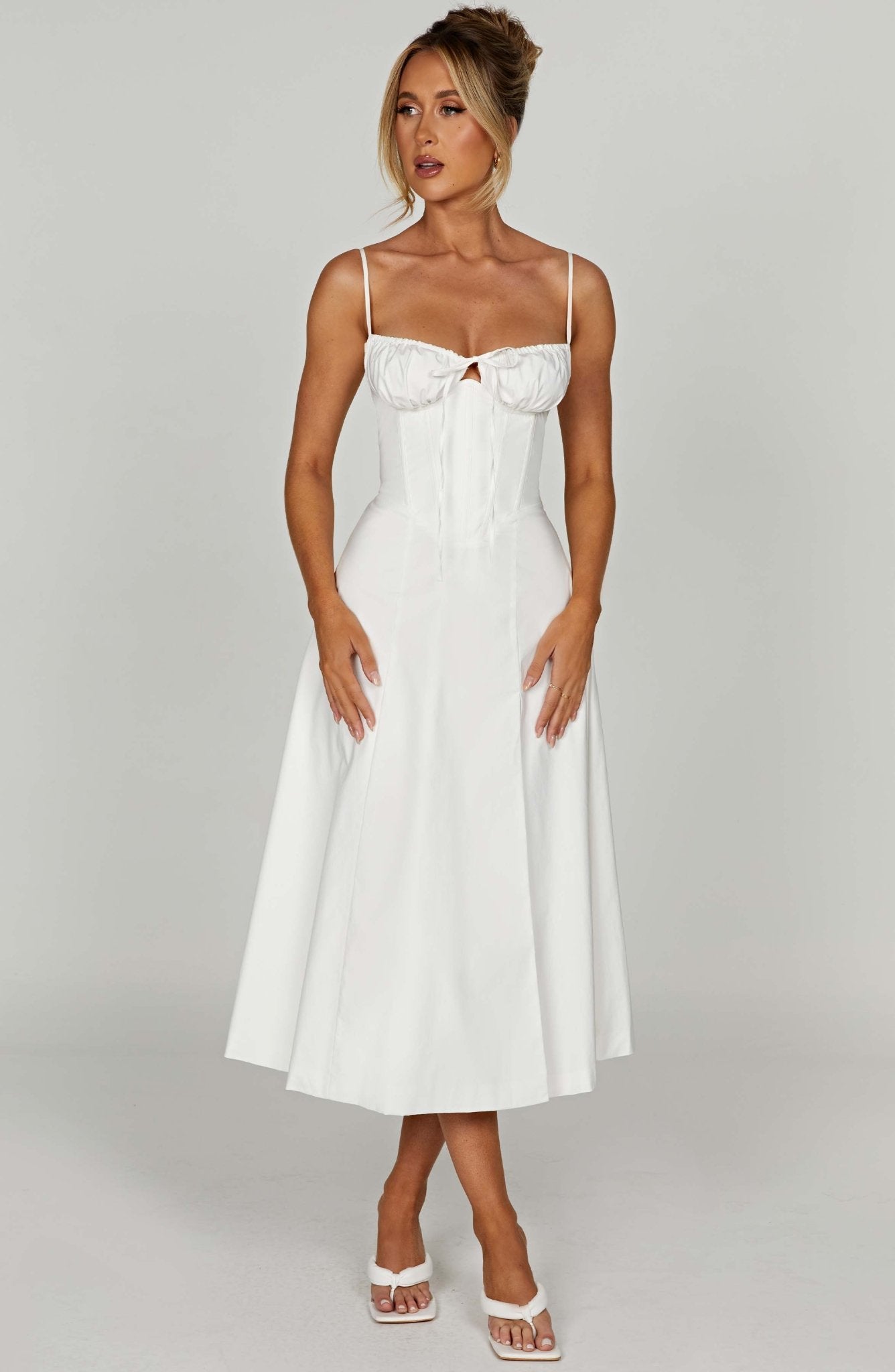 Delilah Midi Dress - Ivory - Cinderella