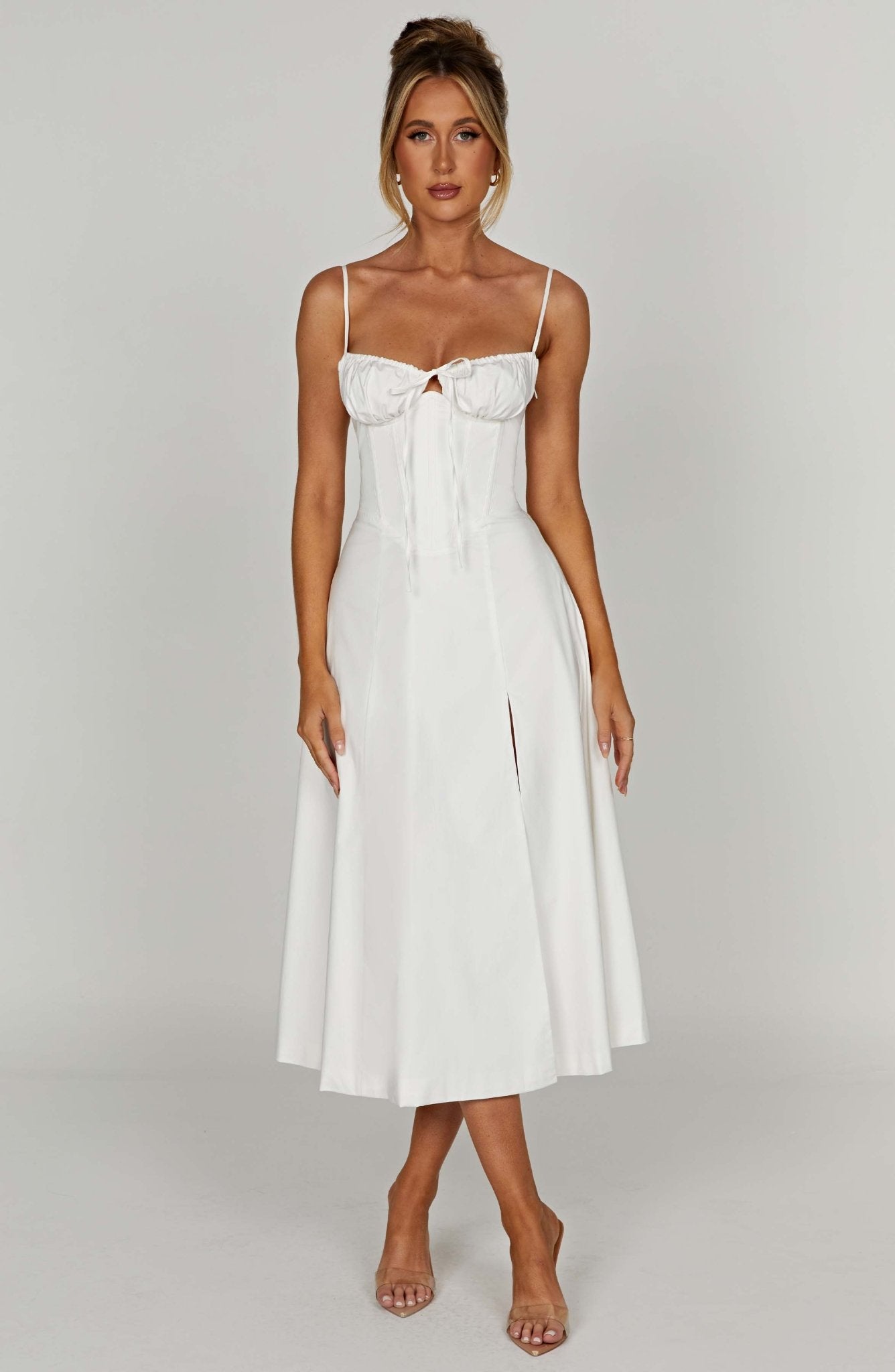 Delilah Midi Dress - Ivory - Cinderella