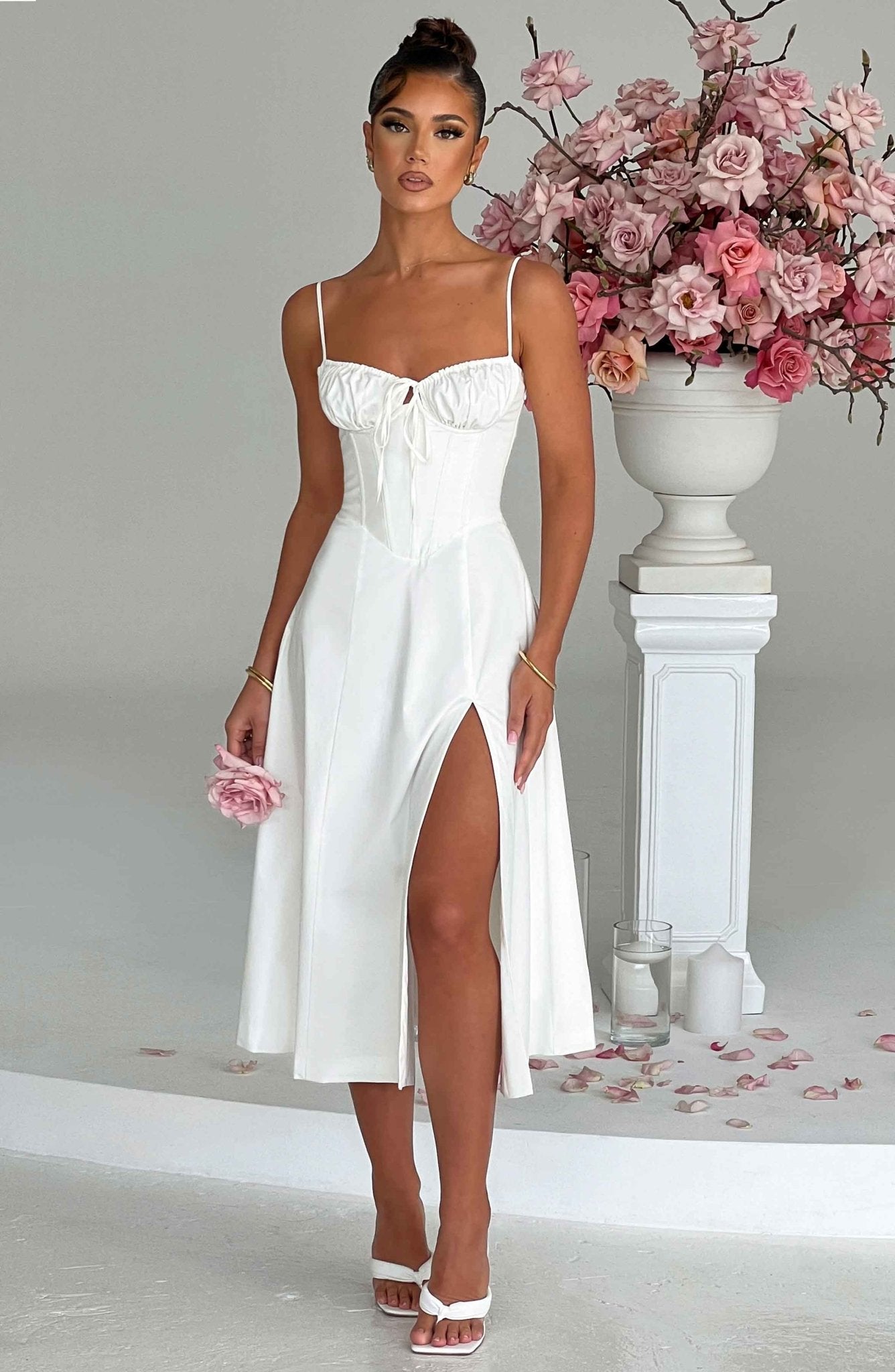 Delilah Midi Dress - Ivory - Cinderella