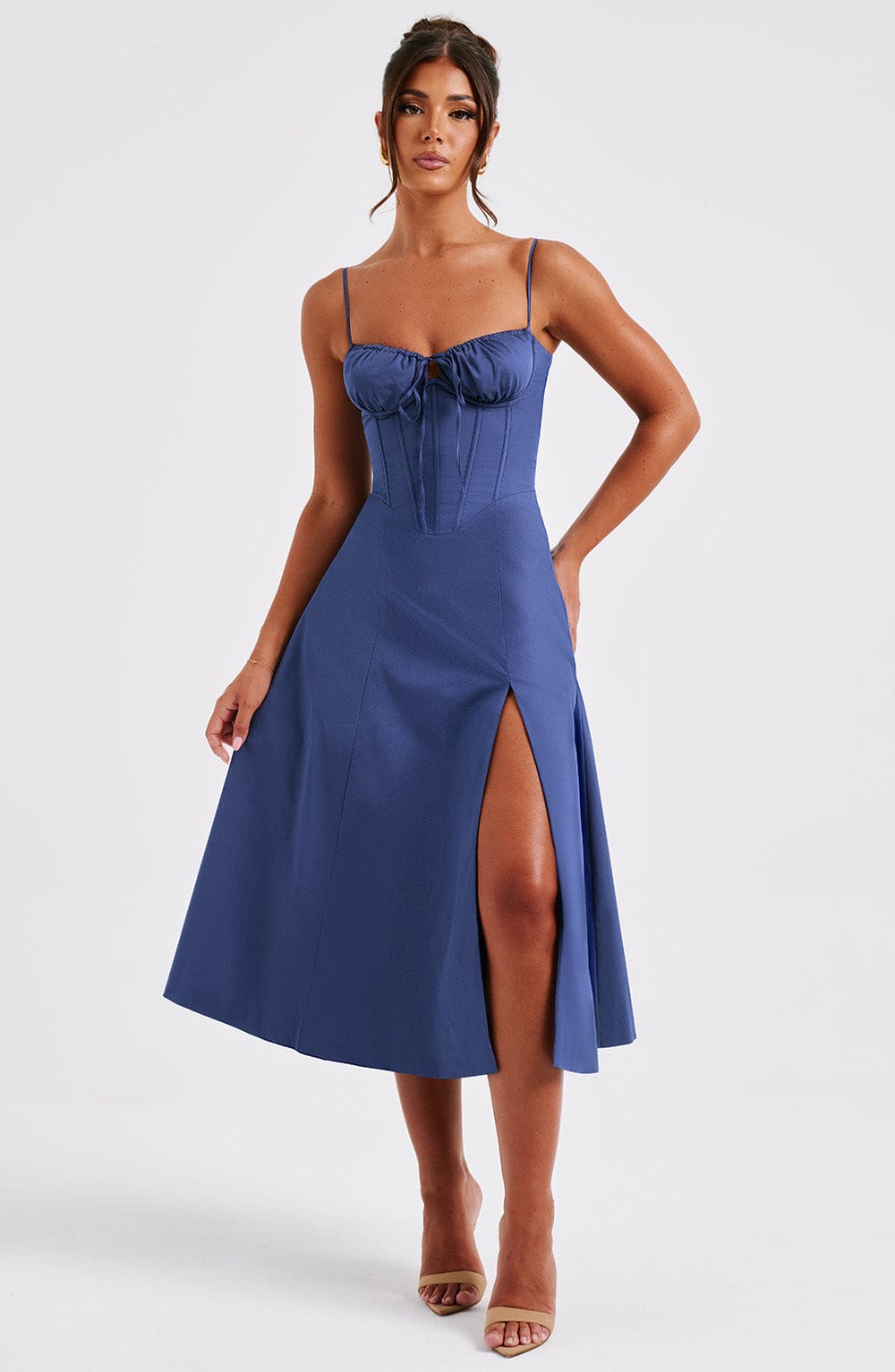 Delilah Midi Dress - Navy - Cinderella