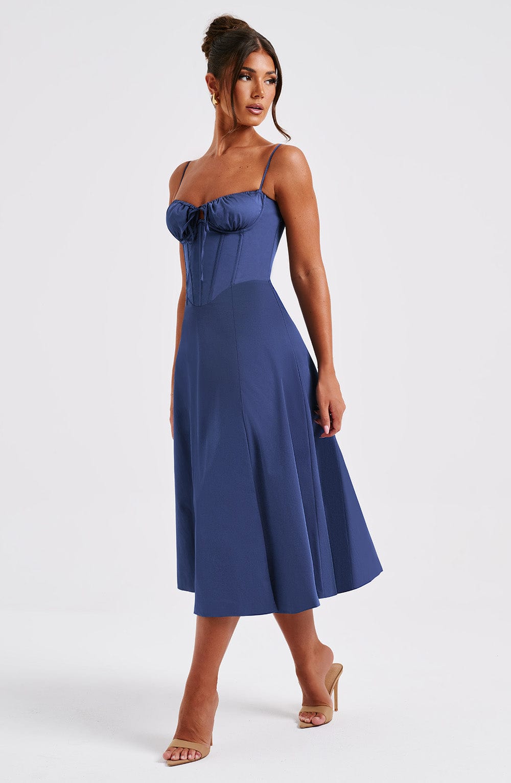 Delilah Midi Dress - Navy - Cinderella