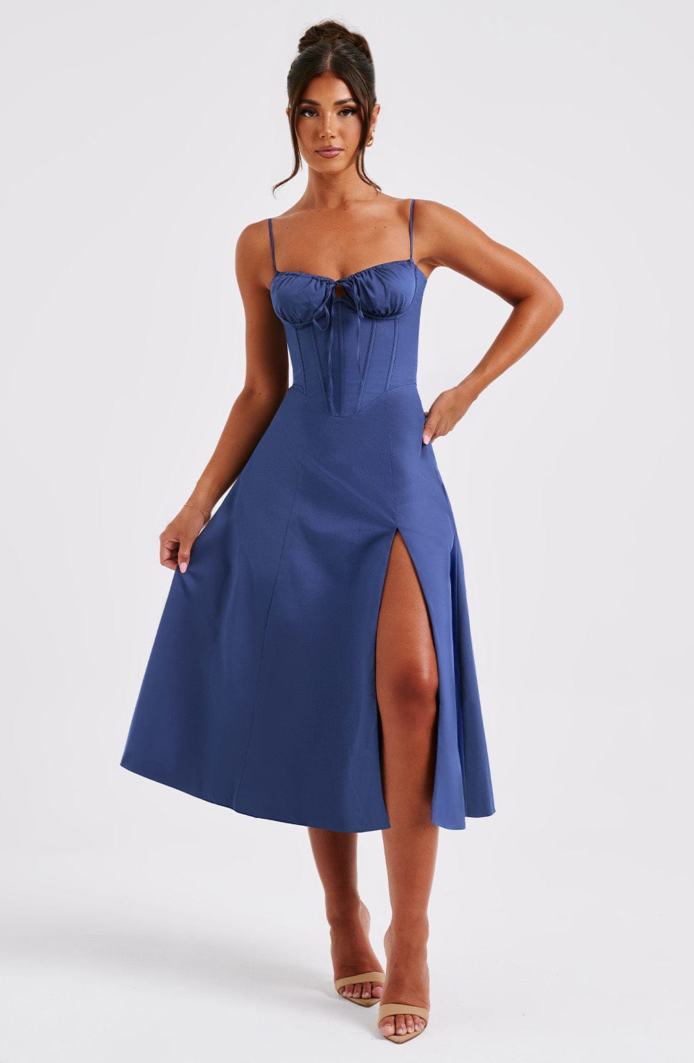 Delilah Midi Dress - Navy - Cinderella