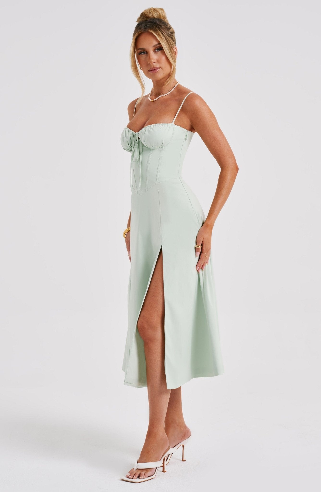 Delilah Midi Dress - Sage - Cinderella