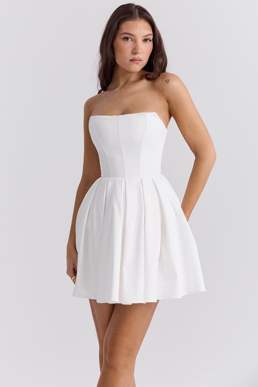 Evelina Mini Dress - Ivory - Cinderella
