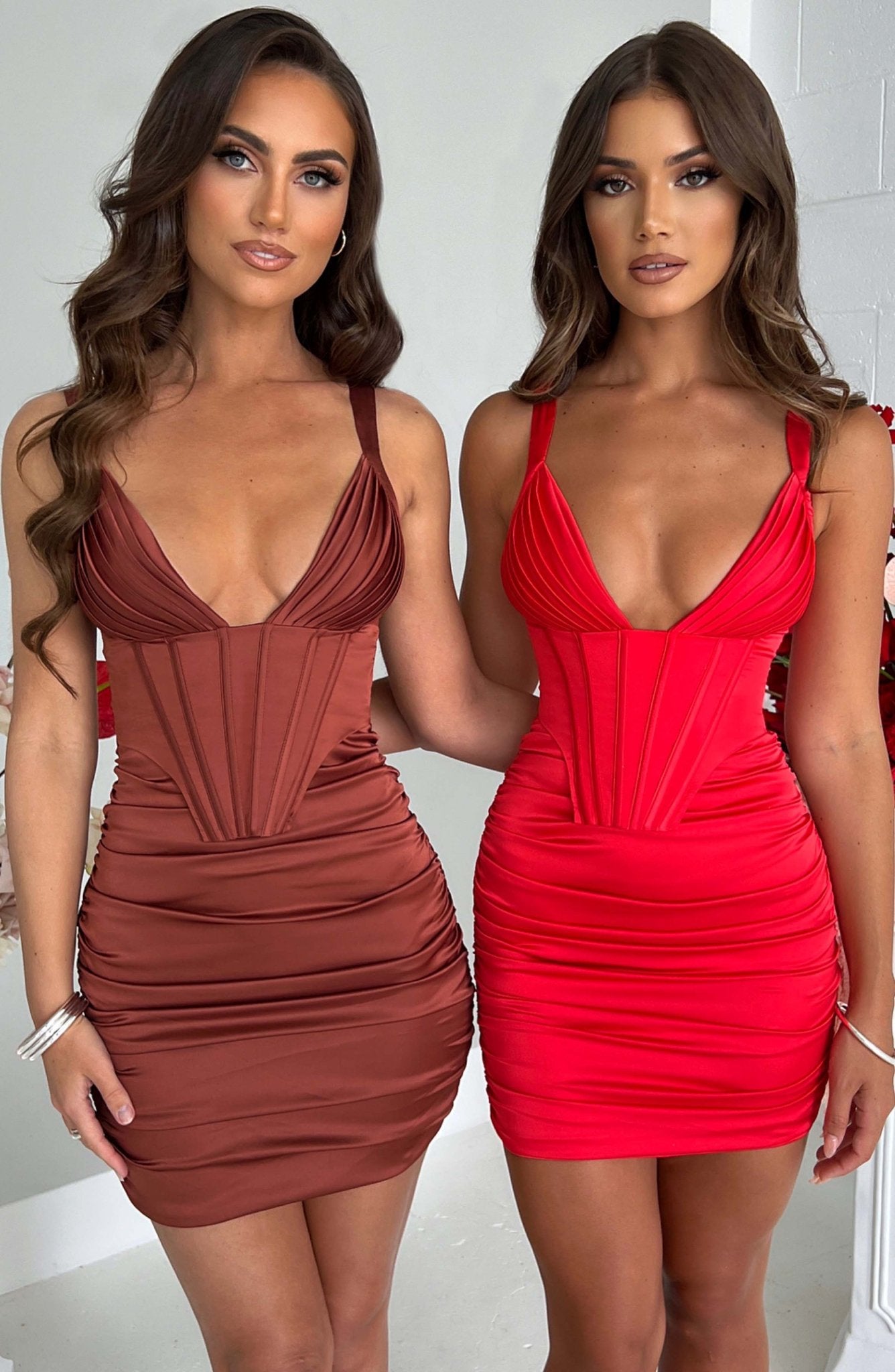Izabella Mini Dress - Rust - Cinderella