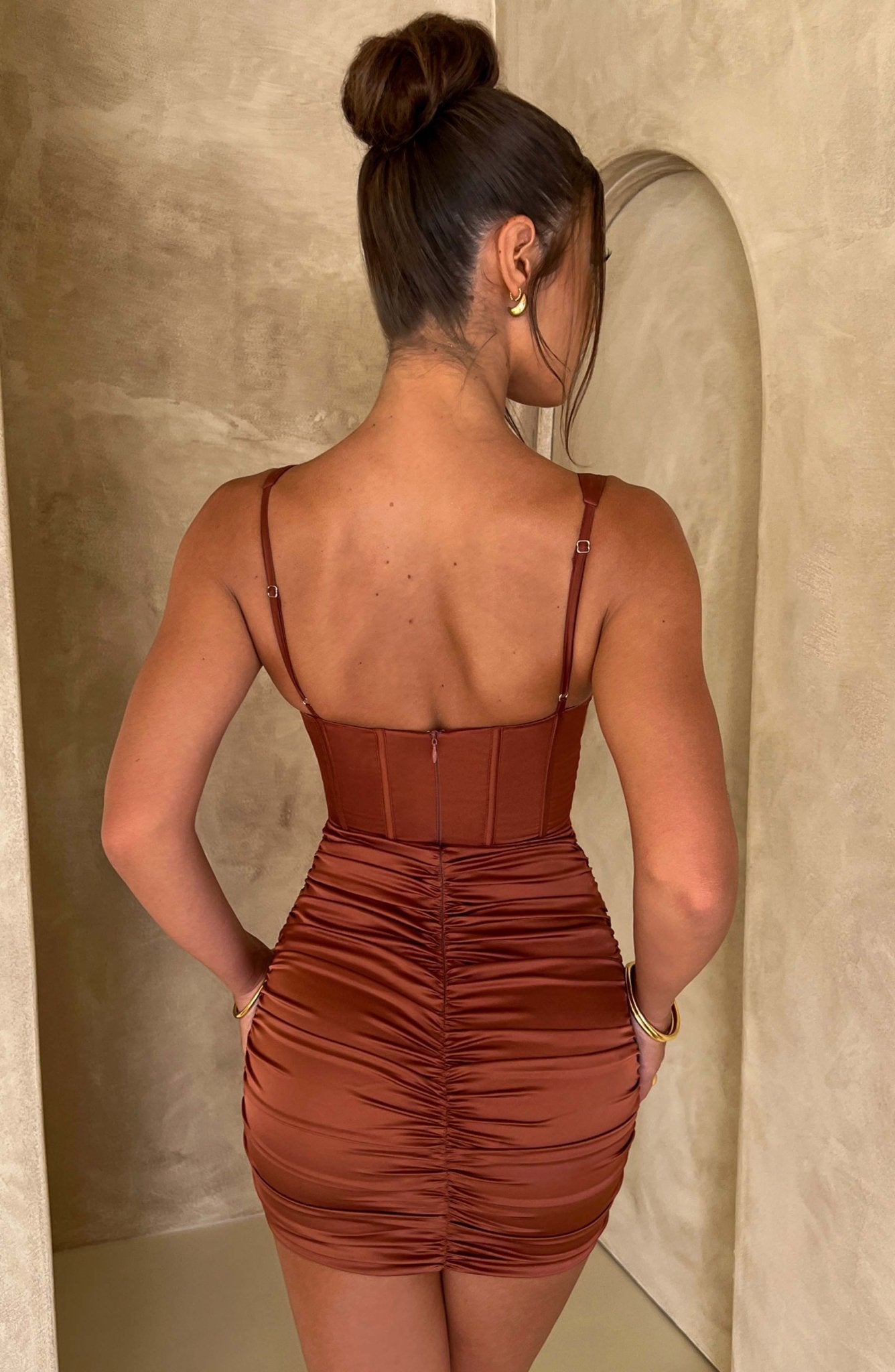 Izabella Mini Dress - Rust - Cinderella