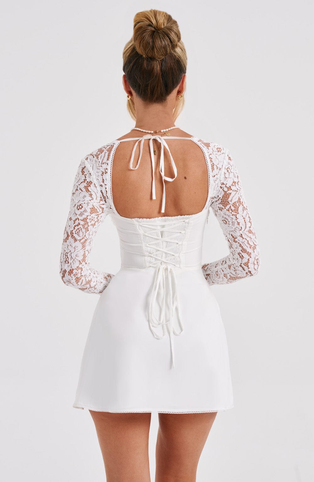 Jacinta Mini Dress - Ivory - White Mini DRess