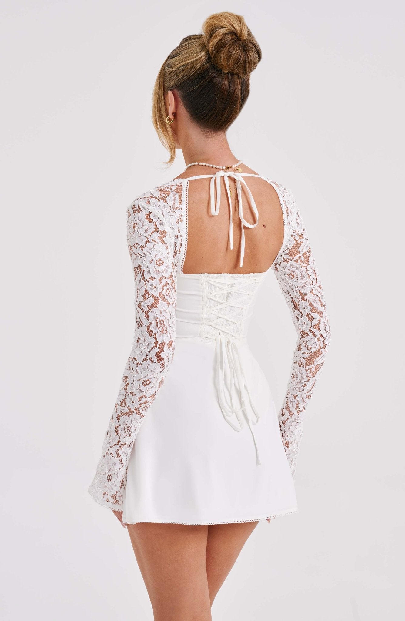 Jacinta Mini Dress - Ivory - White Mini DRess