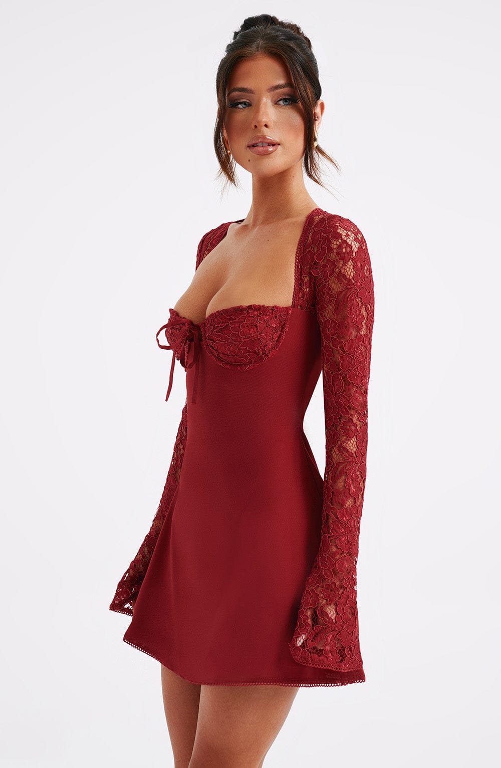 Jacinta Mini Dress - Red - Red Mini Dress