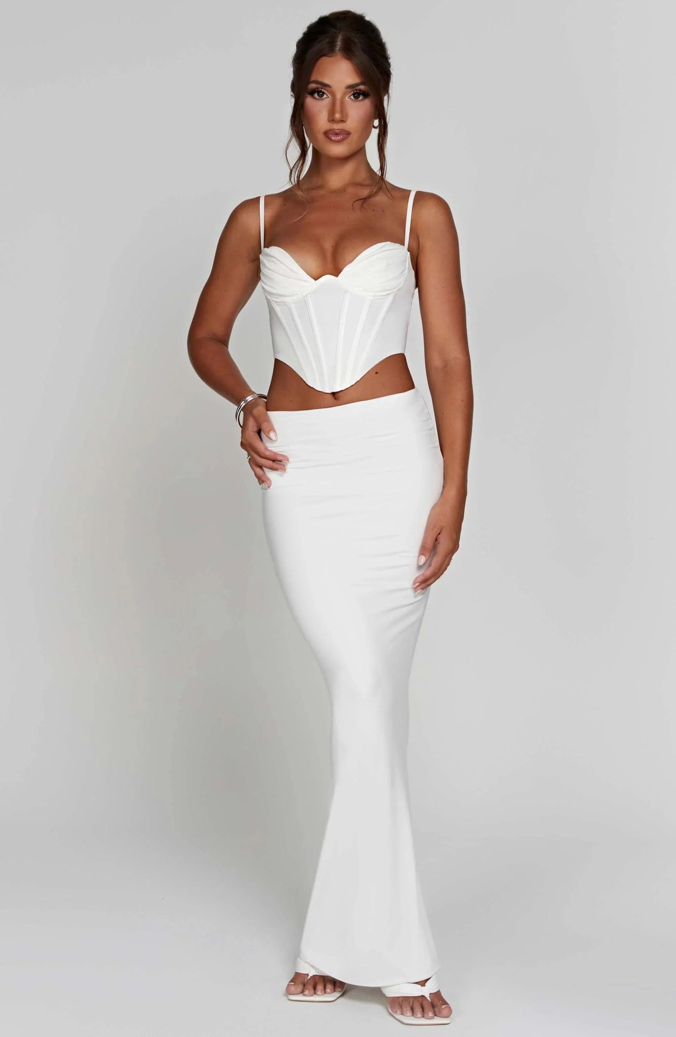 Luminous Breeze Maxi Skirt-White - Cinderella
