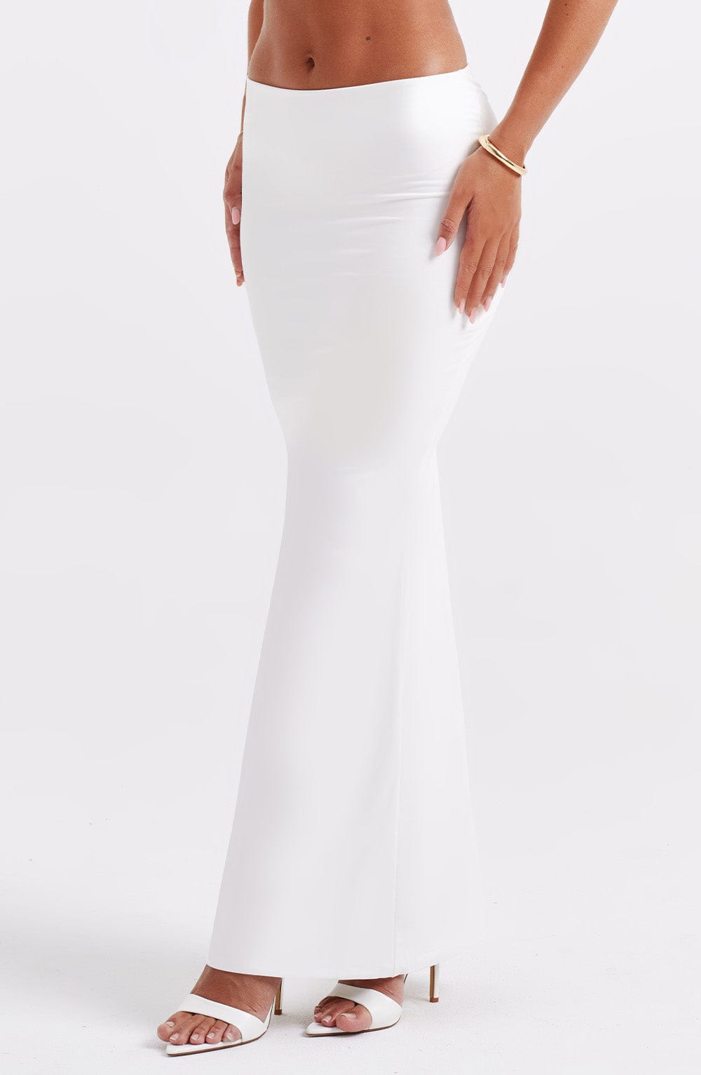 Luminous Breeze Maxi Skirt-White - Cinderella