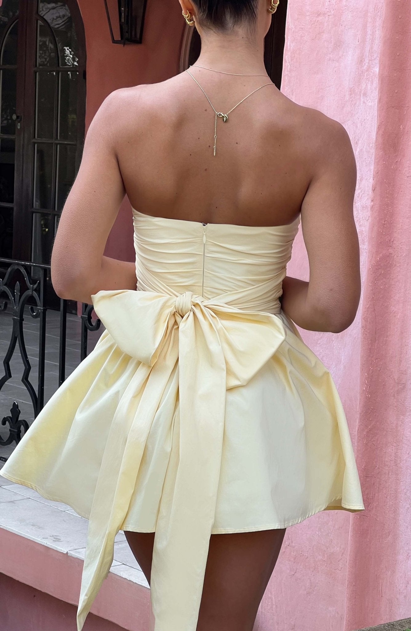 Melinda Mini Dress - Lemon - Cinderella