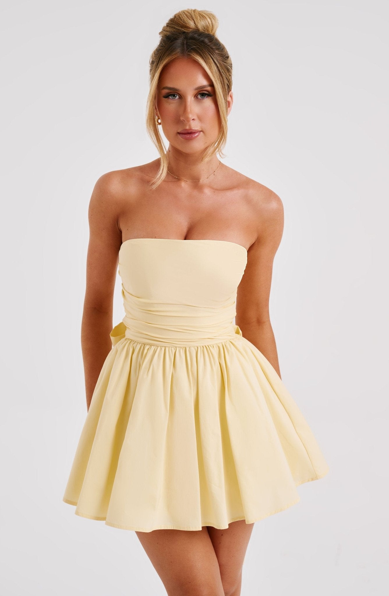 Melinda Mini Dress - Lemon - Cinderella