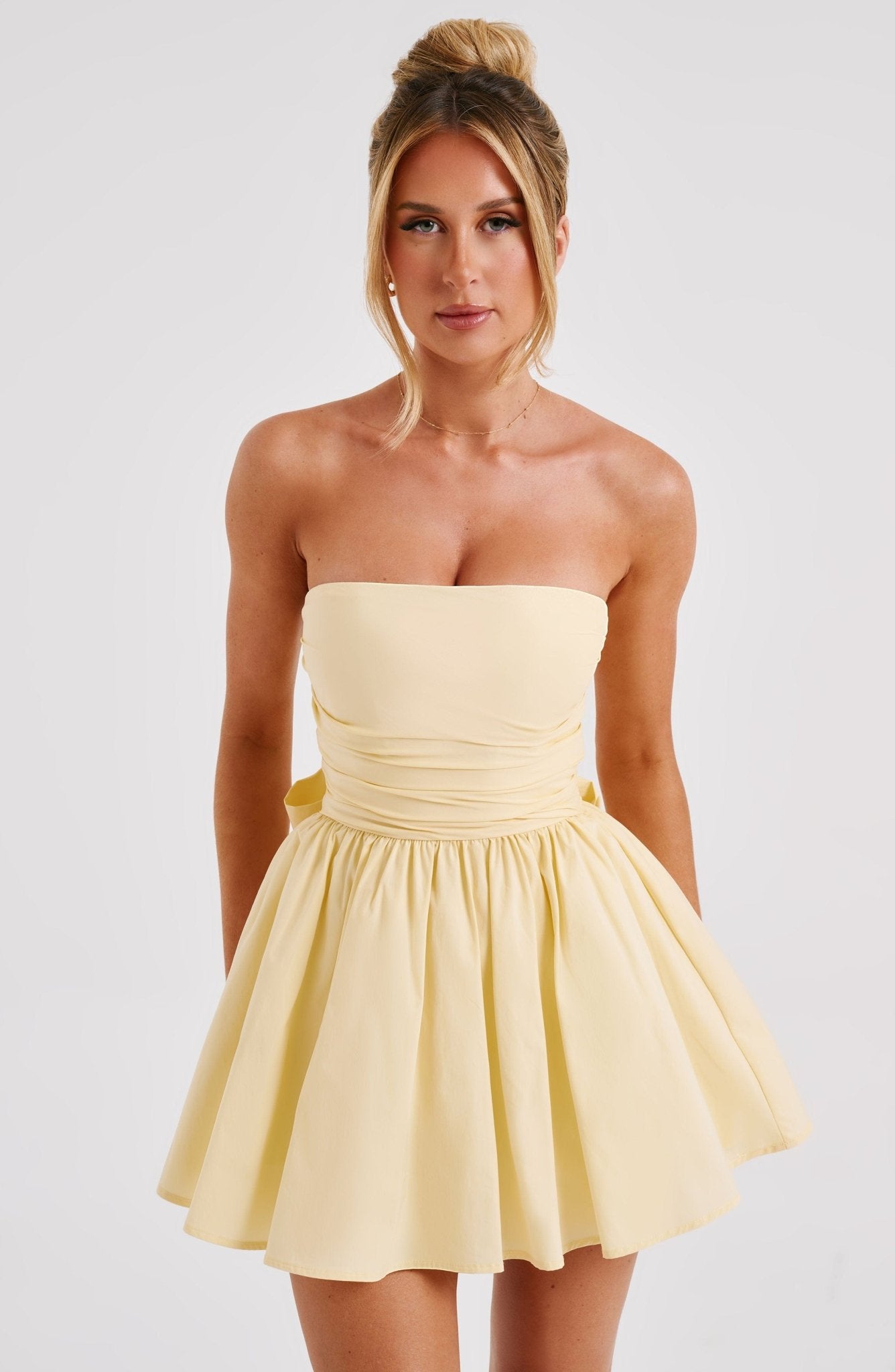 Melinda Mini Dress - Lemon - Cinderella