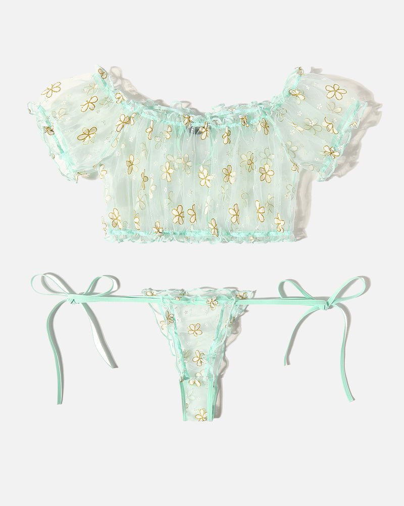 Mesh Butterfly Bra and Panty Set - Cinderella