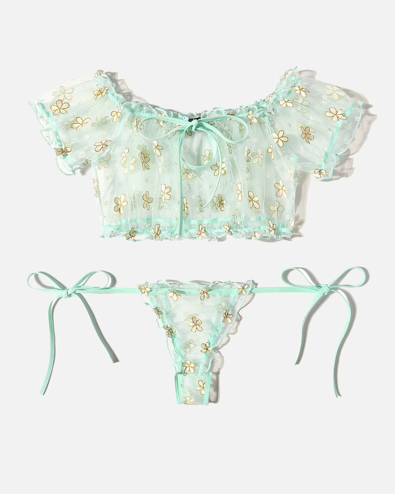 Mesh Butterfly Bra and Panty Set - Cinderella