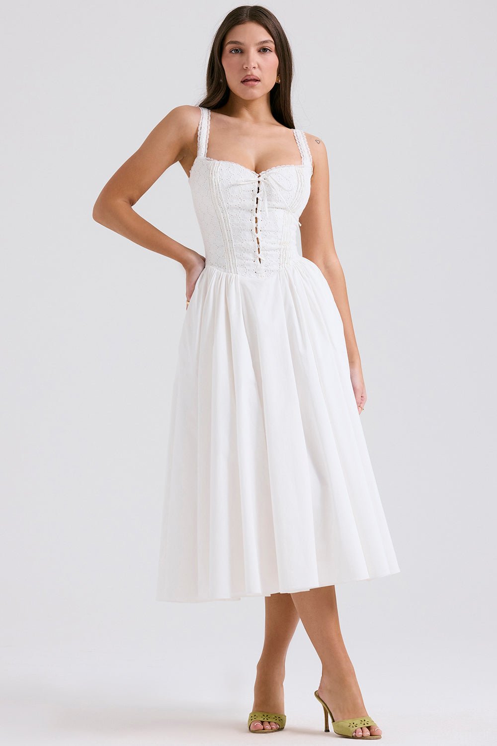 Mila Midi Dress - Ivory - Cinderella