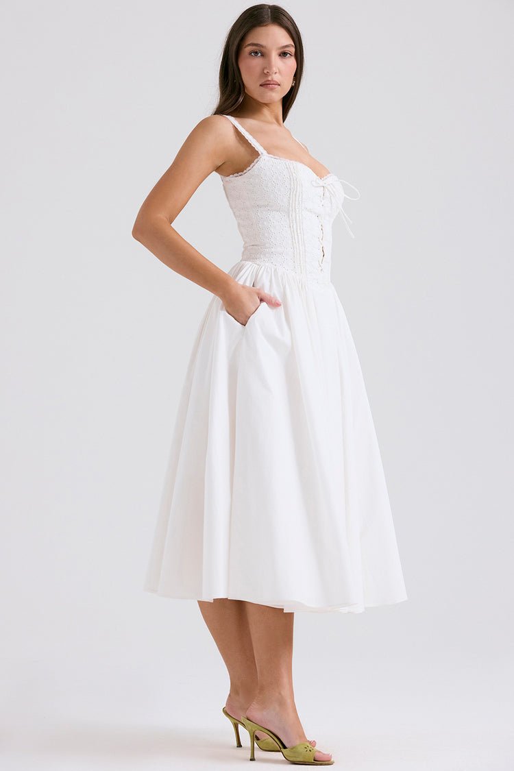 Mila Midi Dress - Ivory - Cinderella