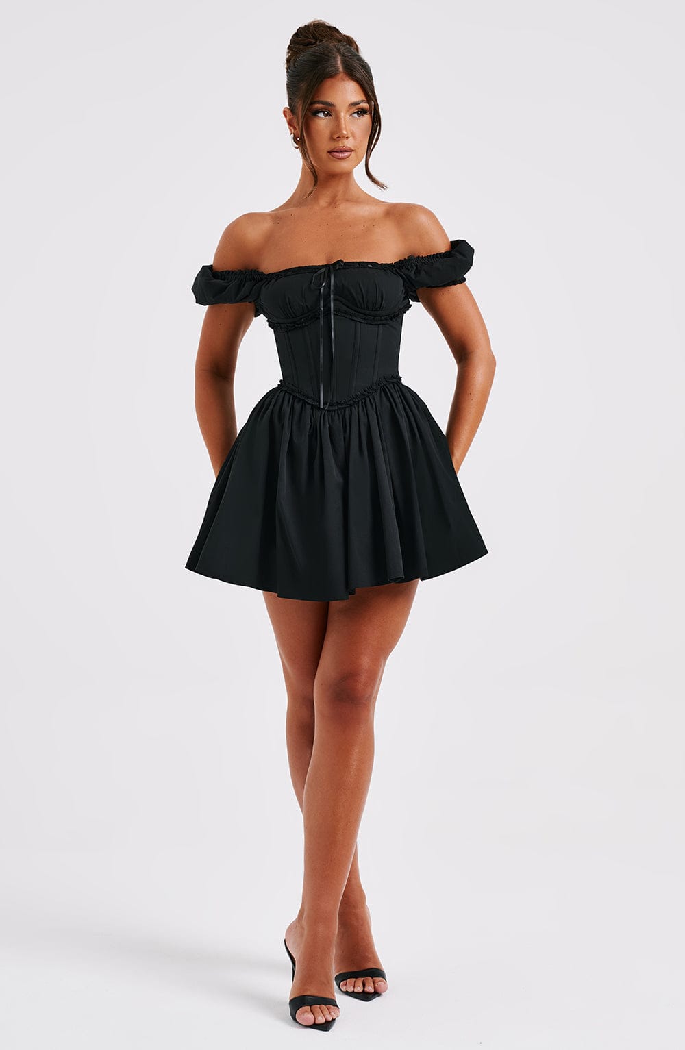 Phoebe Mini Dress-Black - Cinderella