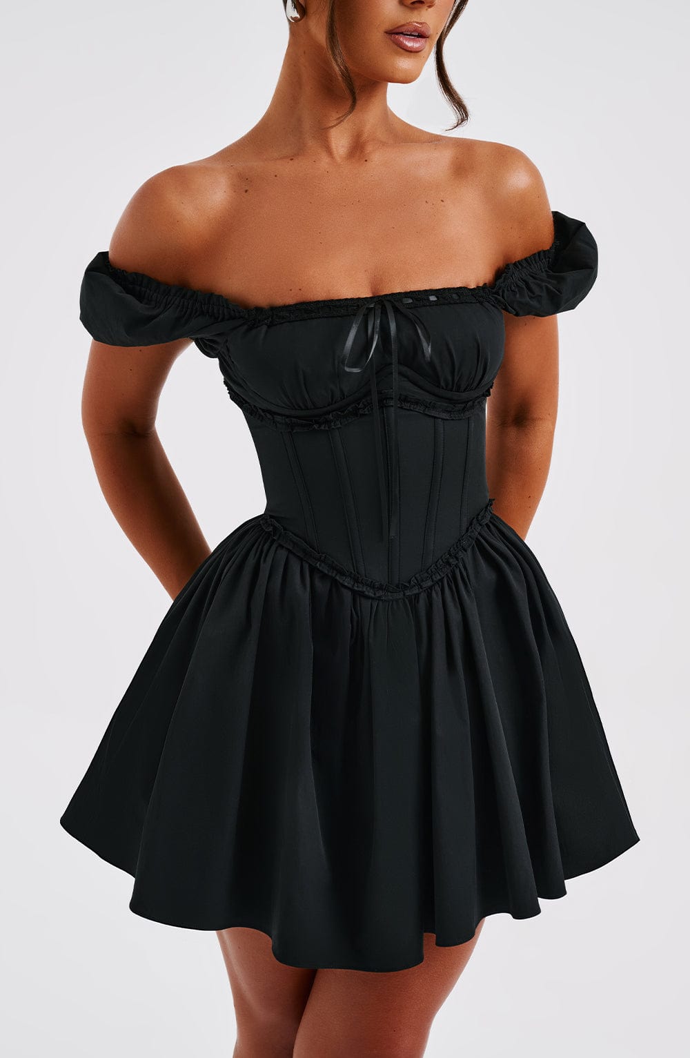 Phoebe Mini Dress-Black - Cinderella