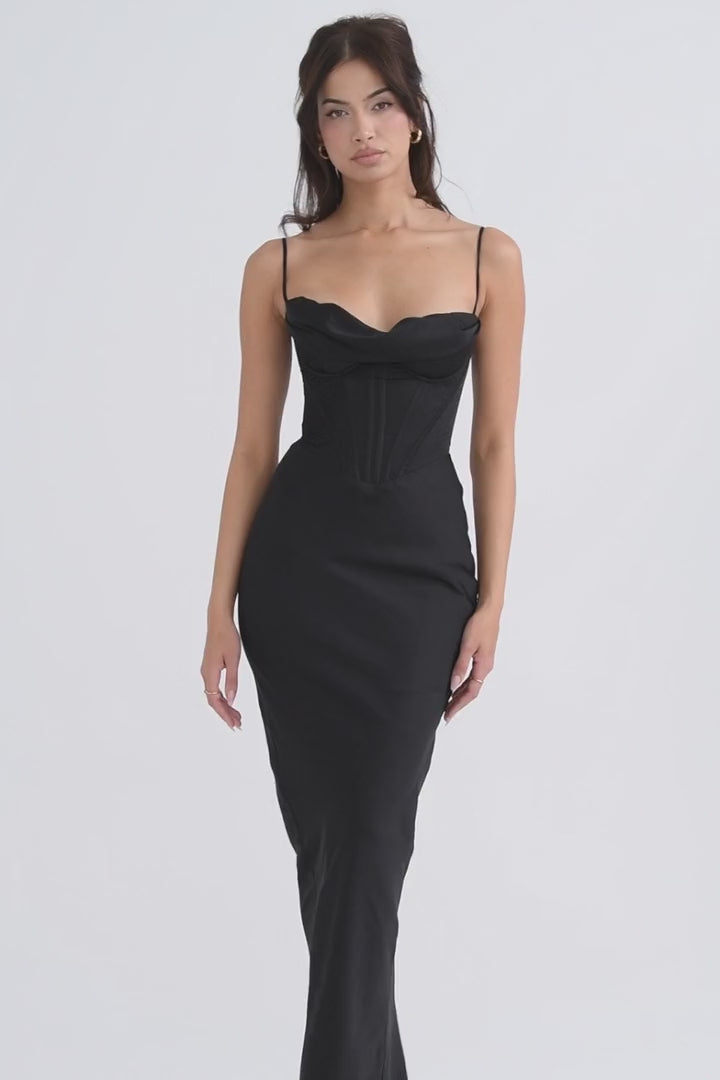Vestido largo Charmelle - Negro