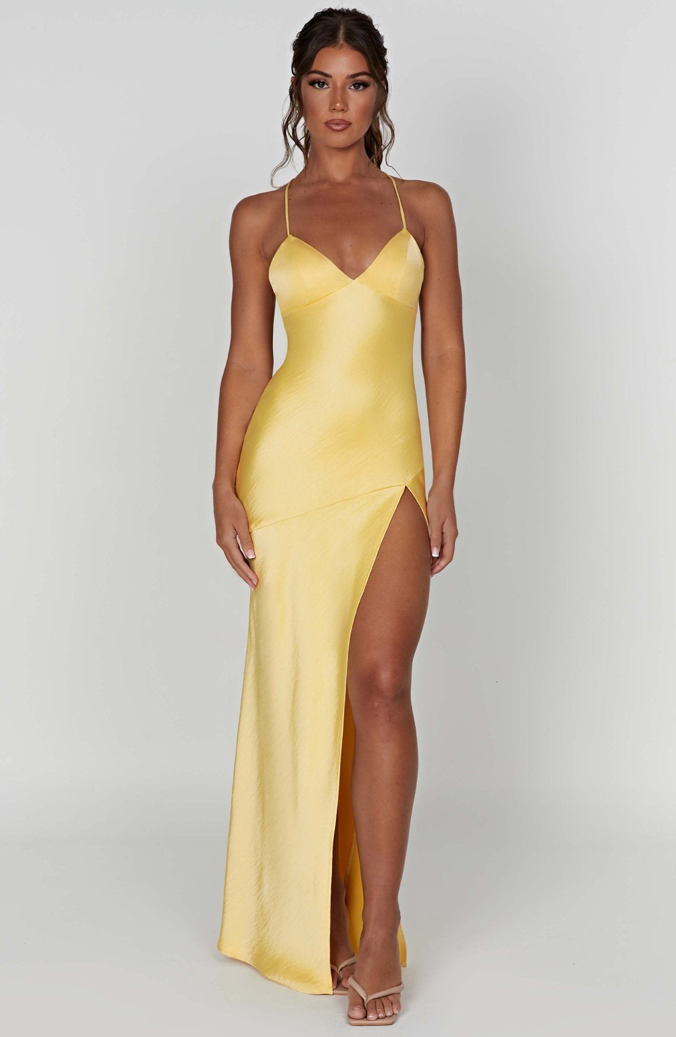 Ruby Radiance Maxi Dress- Lemon - Cinderella