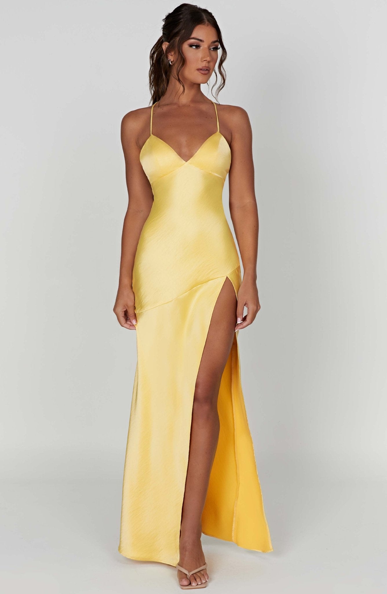 Ruby Radiance Maxi Dress- Lemon - Cinderella