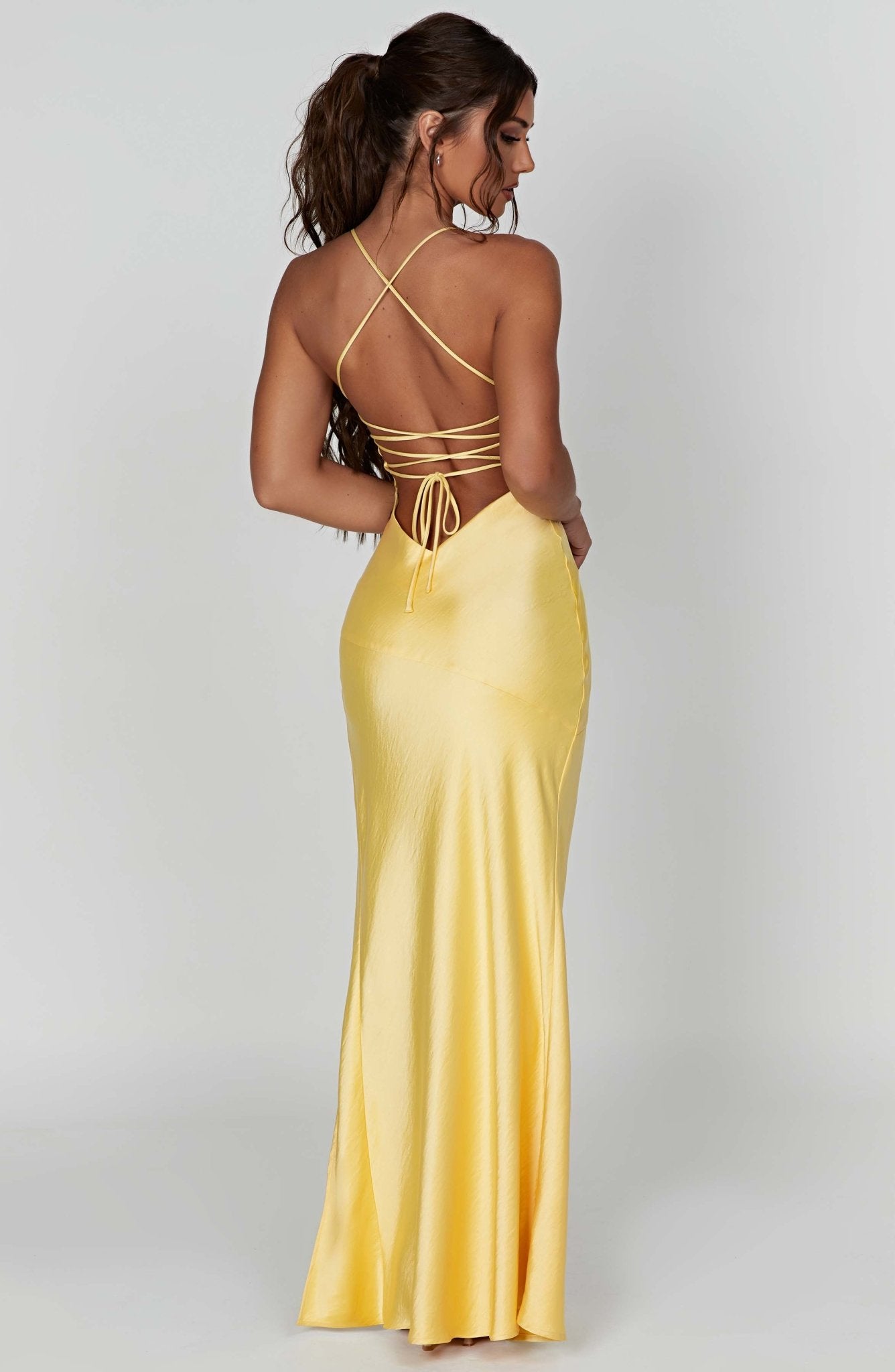 Ruby Radiance Maxi Dress- Lemon - Cinderella