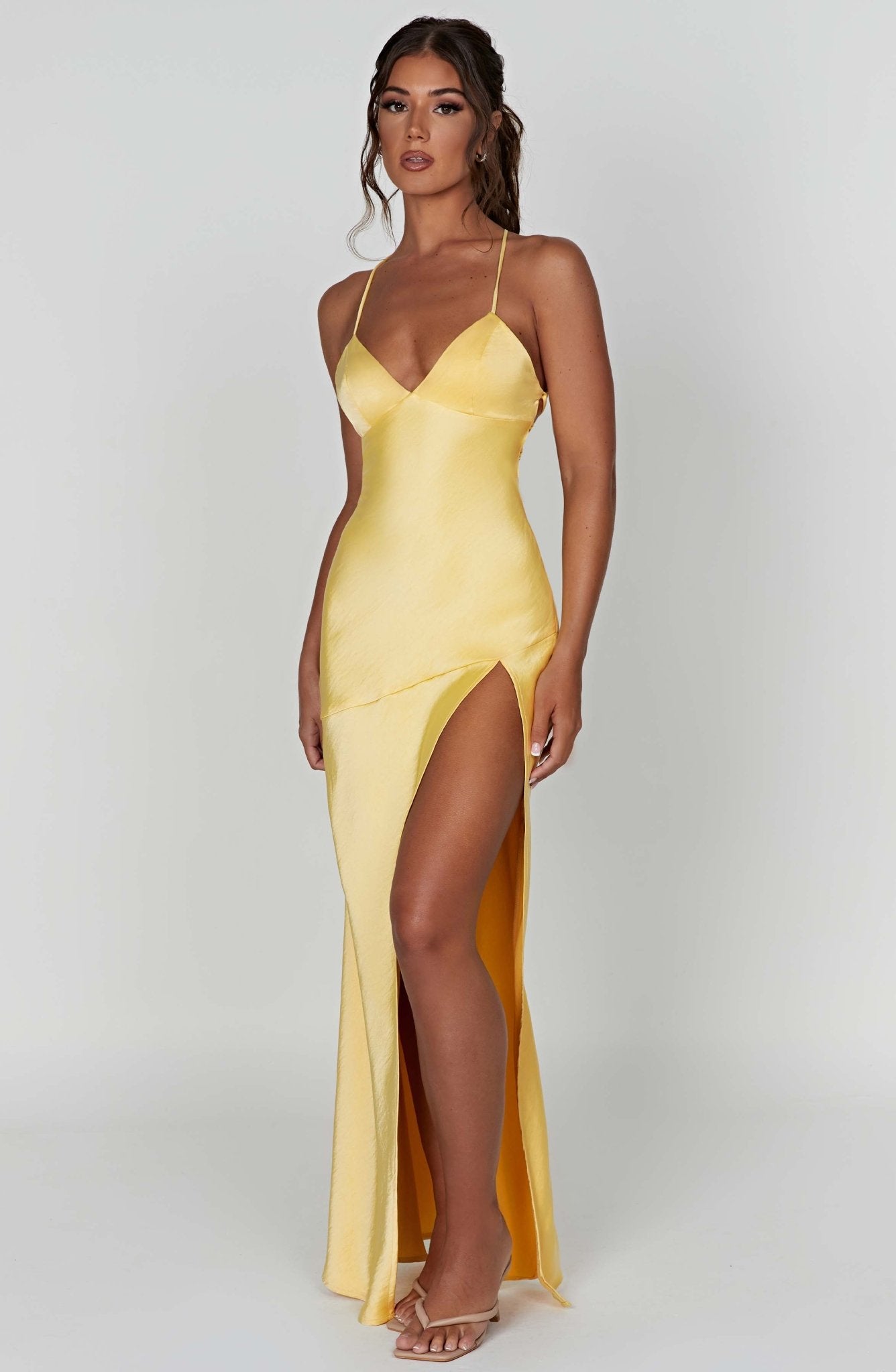 Ruby Radiance Maxi Dress- Lemon - Cinderella