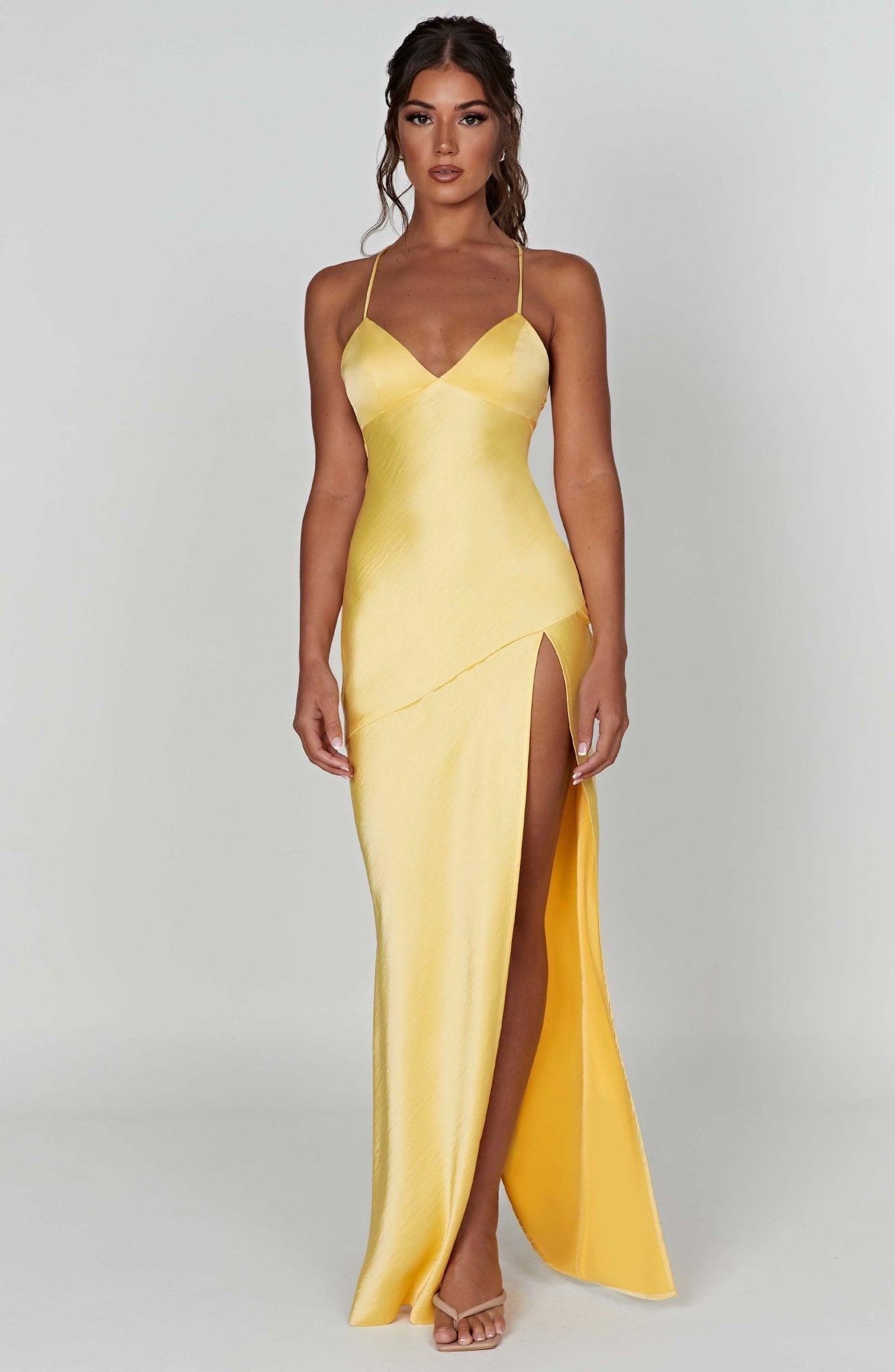 Ruby Radiance Maxi Dress- Lemon - Cinderella