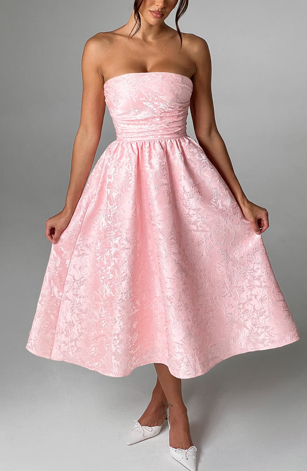 Sienna Midi Dress - Blush - Cinderella