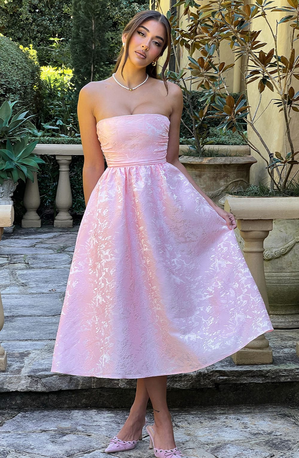 Sienna Midi Dress - Blush - Cinderella