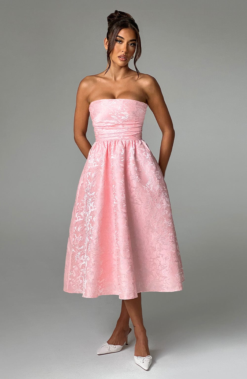 Sienna Midi Dress - Blush - Cinderella
