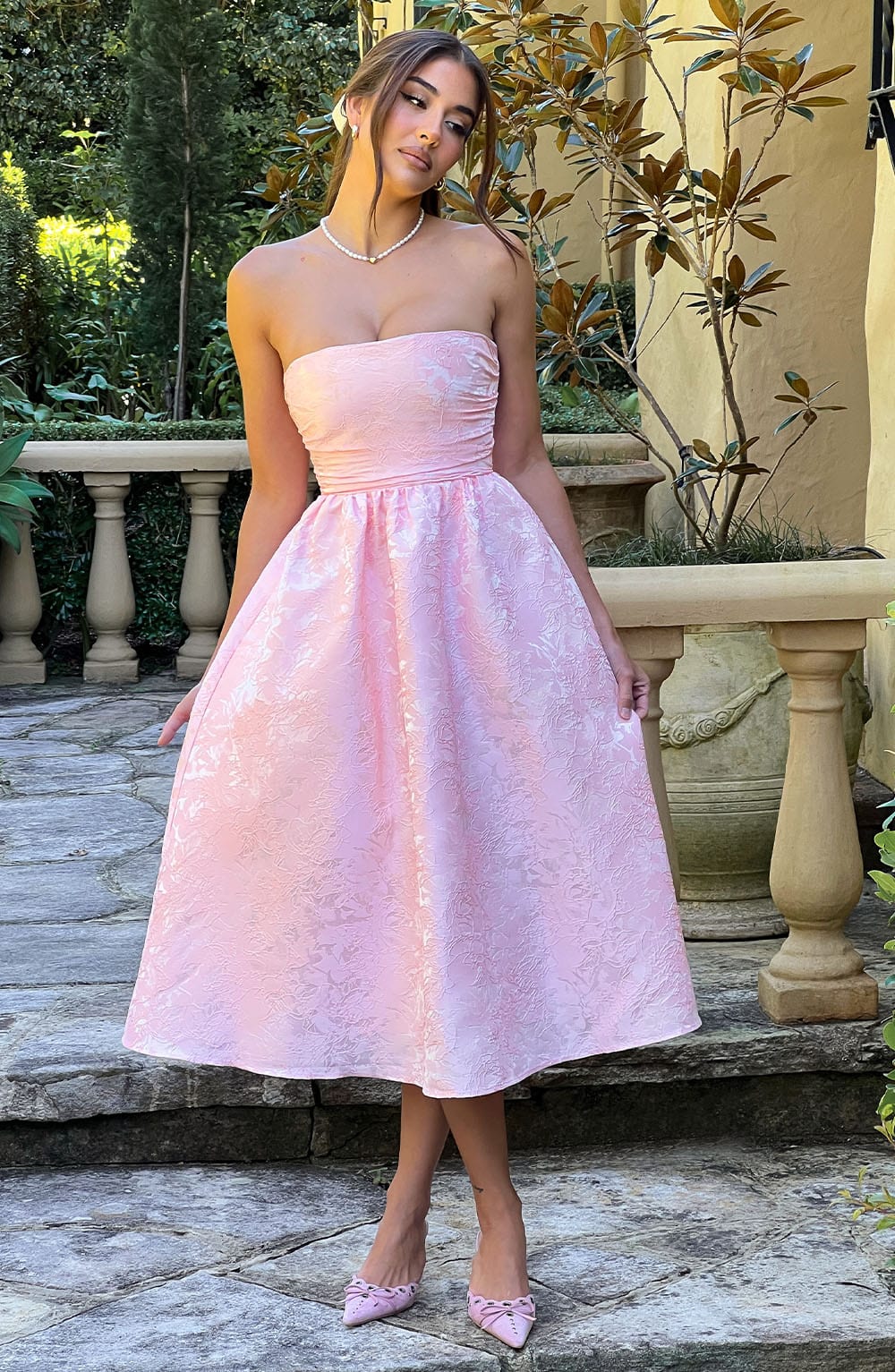 Sienna Midi Dress - Blush - Cinderella