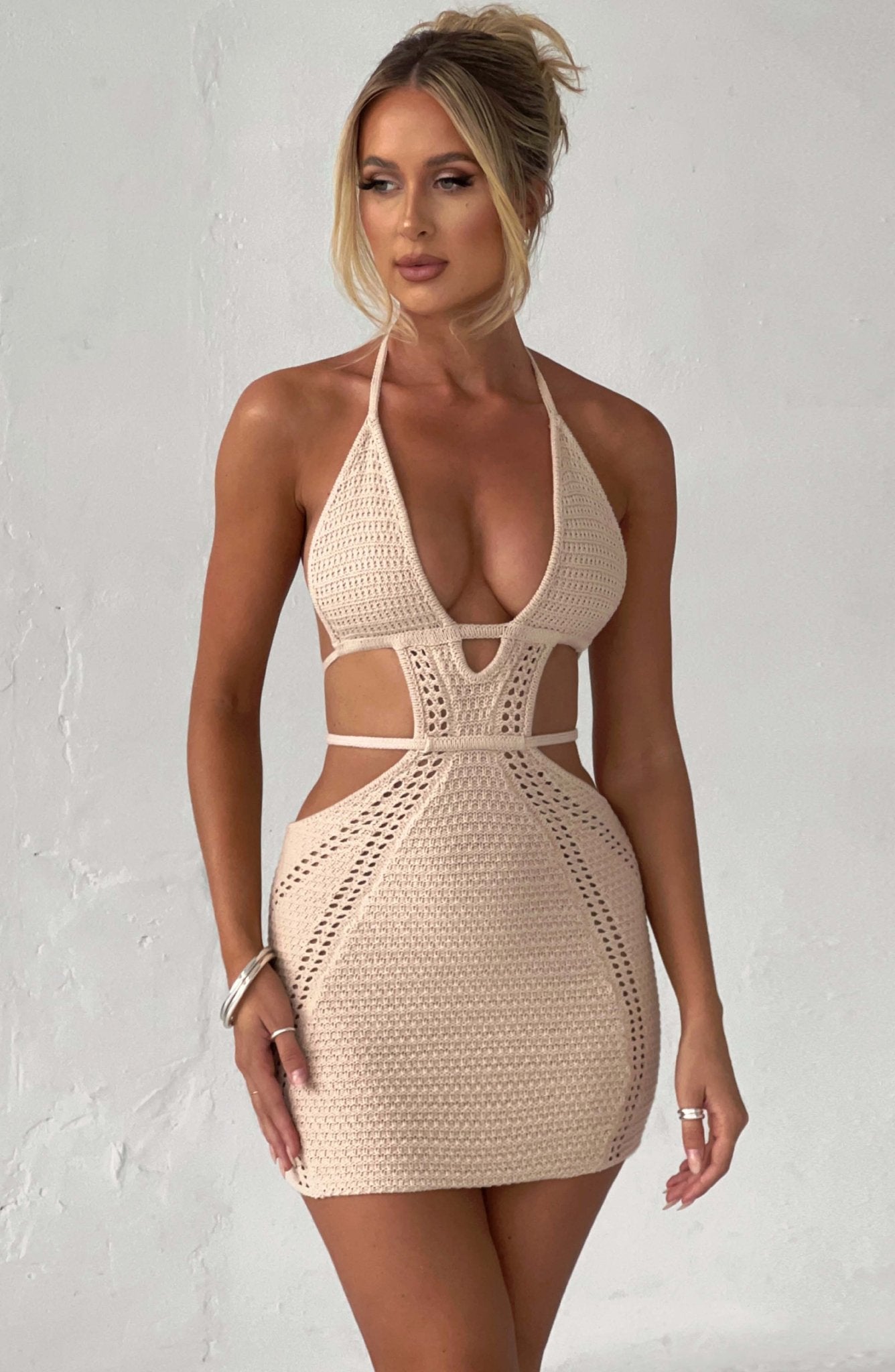 Sylvia Mini Dress - Cream - Cinderella