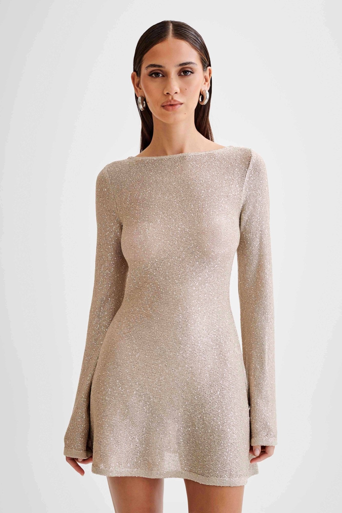 Taupe Twilight Sequin Mini Dress - Cinderella