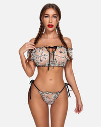 Mesh Butterfly Bra and Panty Set - Cinderella